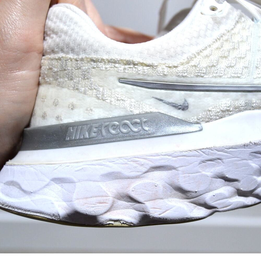 Nike React Infinity Flyknit 3 Run White & Silver … - image 7